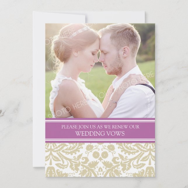 Convite Para Renovação De Vow De Casamento De Foto (Frente)