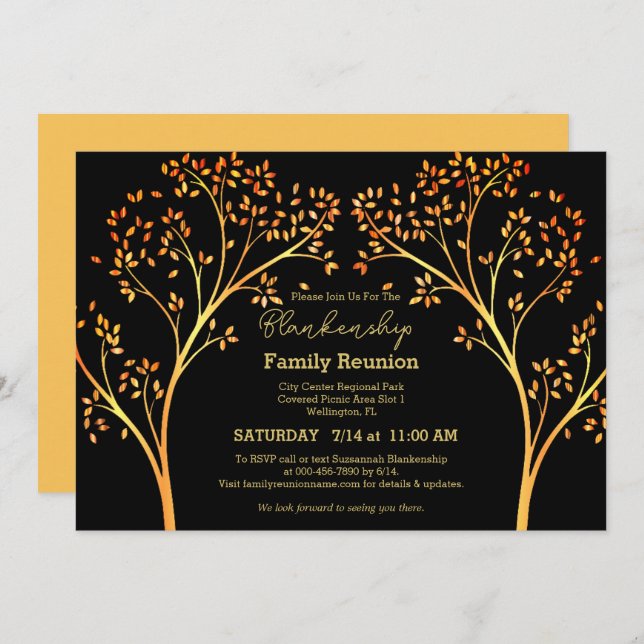 Convite para Reunião da Família de Árvores Laranja (Frente/Verso)