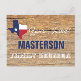 Convite para Reunião da Família Texas Barnwood