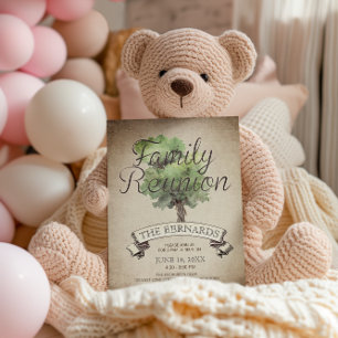 Convite para Reunião da Família Vintage da Árvore 