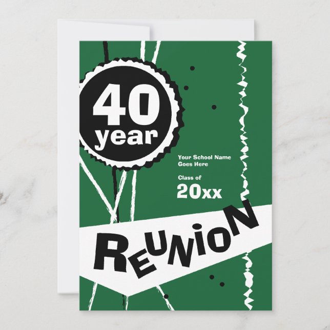 Convite para Reunião de 40 Anos Verde (Frente)