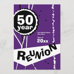 Convite para Reunião de 50 Anos em Classe Roxo e 