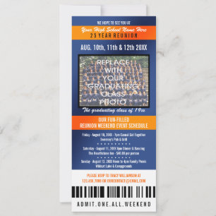 Convite para Reunião de Classe de Tíquete de Fotog