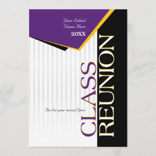 Convite para Reunião de Classe Roxo e Ouro