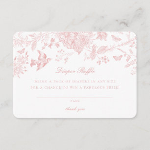 Convite para Rifas de Fraldas com Toile De Jouy Ro