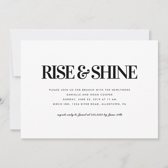 Convite para Rise e Shine Brunch (Frente)