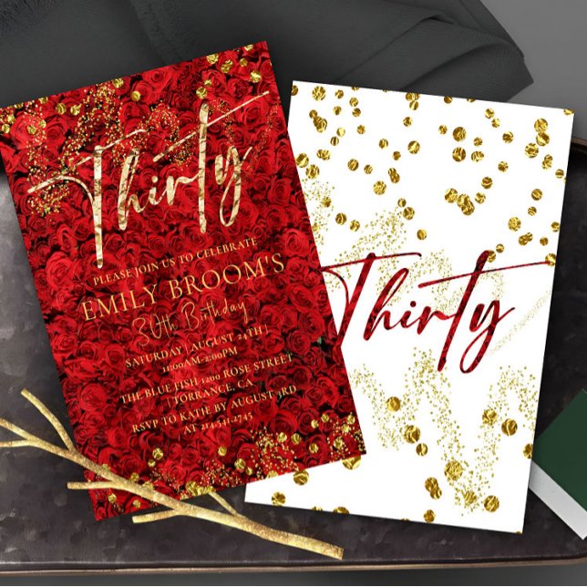 Convite para Rosa de aniversário de 30 anos de Amo (Criador carregado)