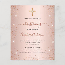 Convite para rosa de brilho de bexiga de bexiga de