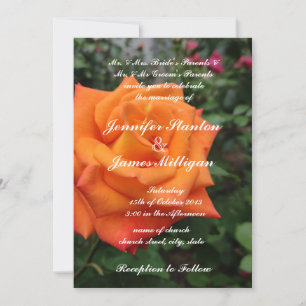Convite para rosa de laranja