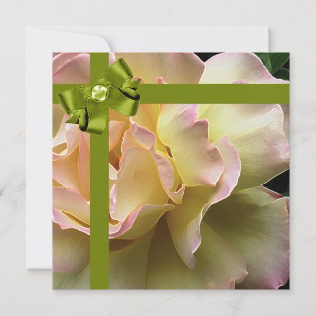 Convite para Rosa Elegante Festa de aniversário de (Frente)