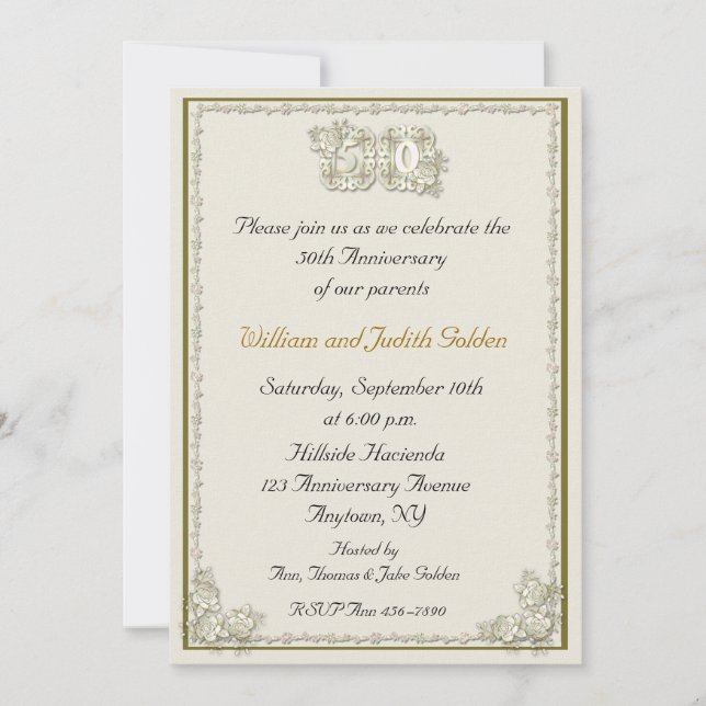 Convite para Rosas de 50 anos (Frente)