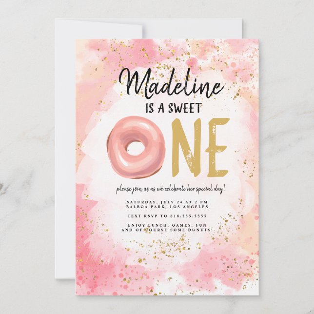 Convite para Rosquinha no Primeiro Aniversário (Frente)