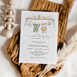 Convite para Roupas de Chá de fraldas de Rapazes M