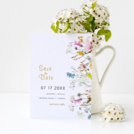 Convite para Salvar a Data Boho Wildflowers