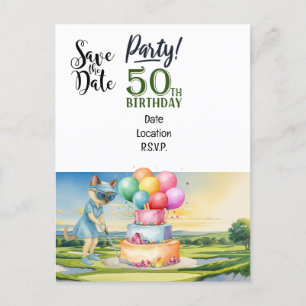 Convite para salvar a data da festa de 50 anos de 