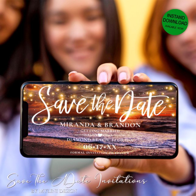 Convite para Salvar a Data na Praia do Oceano Digi (Criador carregado)