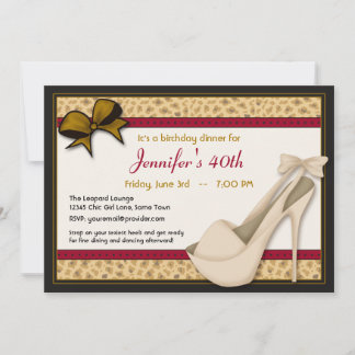 Convite para Saucy Tan Heels e Leopard - Dourado v