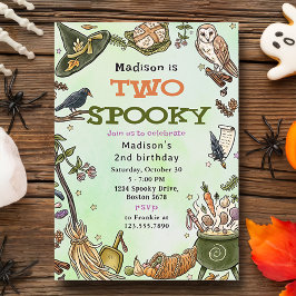 Convite para segundo aniversário de bruxas mestiça