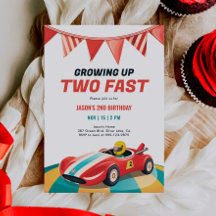 Convite para segundo aniversário de Carro Rápido