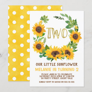 Convite para segundo aniversário de cupão de giras