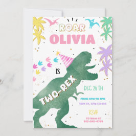 Convite para segundo aniversário de Dinossauras Ro