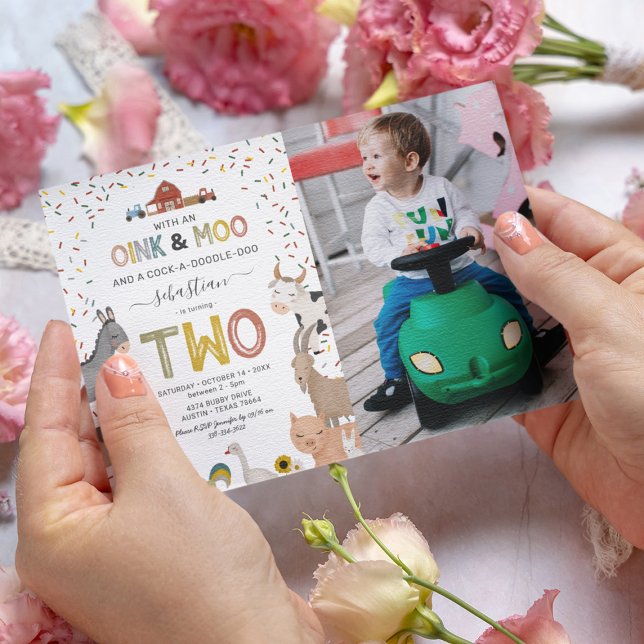 Convite para segundo aniversário de Fazenda de Gal (Criador carregado)