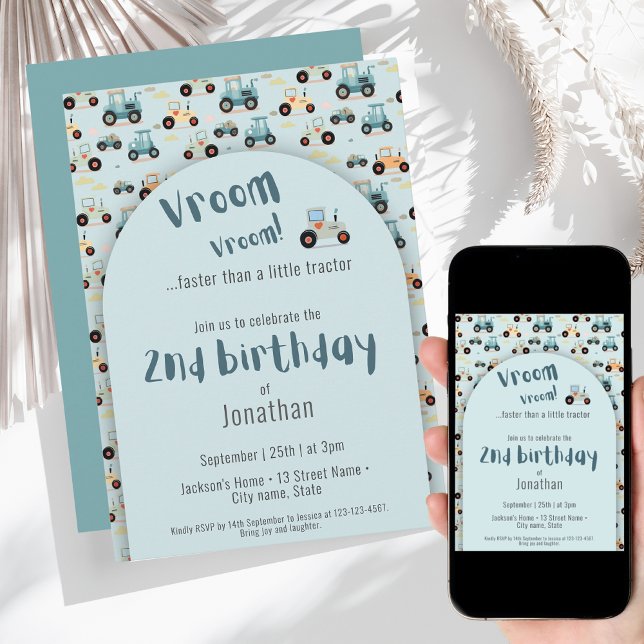 Convite para segundo aniversário de fazenda de Tra (Criador carregado)