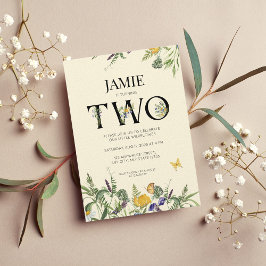 Convite para segundo aniversário de flor selvagem