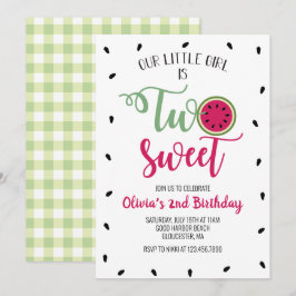 Convite para segundo aniversário de Melancia Doce