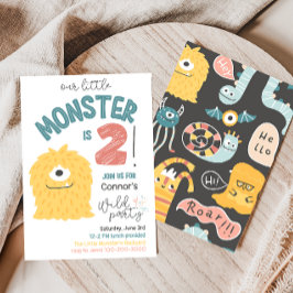 Convite para segundo aniversário de Monstro Amarel