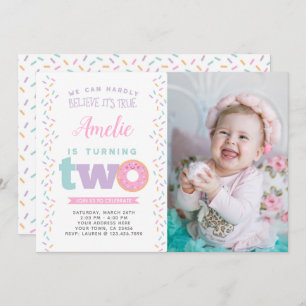 Convite para segundo aniversário de Rosquinha com