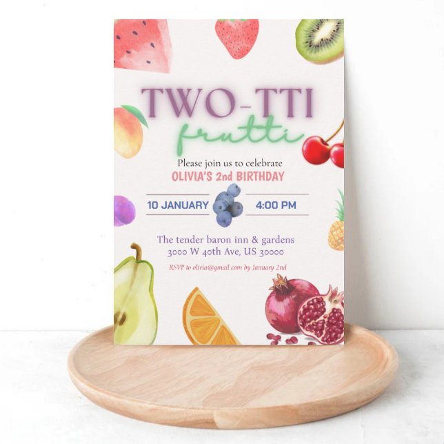 Convite para segundo aniversário de tema de fruta (Criador carregado)