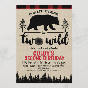 Convite para segundo aniversário de Urso Selvagem 