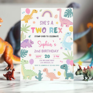 Convite para segundo aniversário Dinossauro,EDITÁV
