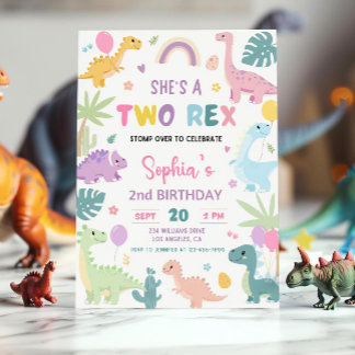 Convite para segundo aniversário Dinossauro,EDITÁV
