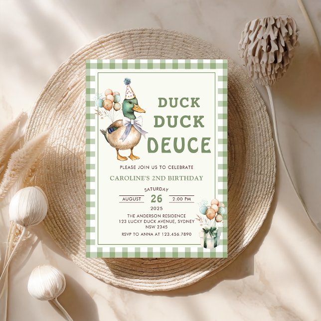 Convite para segundo aniversário do Balão Duck Duc (Criador carregado)