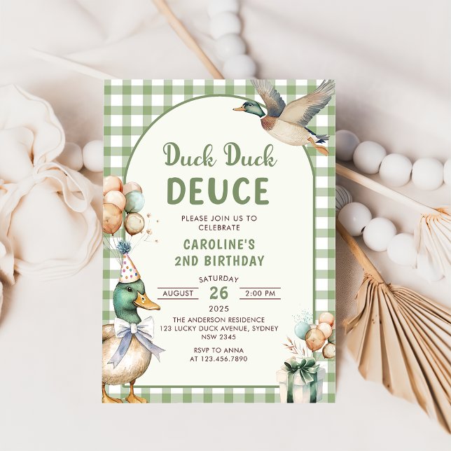 Convite para segundo aniversário do Balão Duck Duc (Criador carregado)