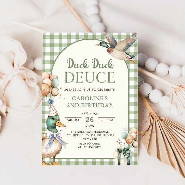 Convite para segundo aniversário do Balão Duck Duc (Criador carregado)