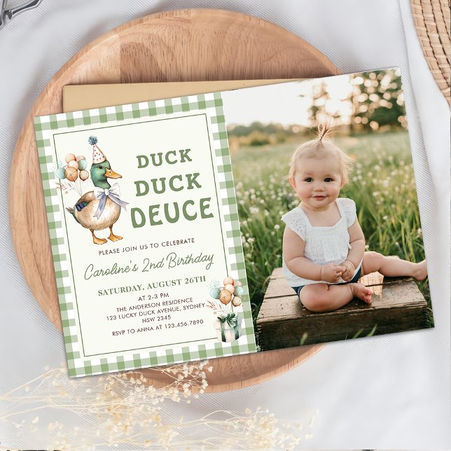 Convite para segundo aniversário do Balão Duck Duc (Criador carregado)