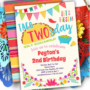 Convite para segundo aniversário do Taco 2300 Fie