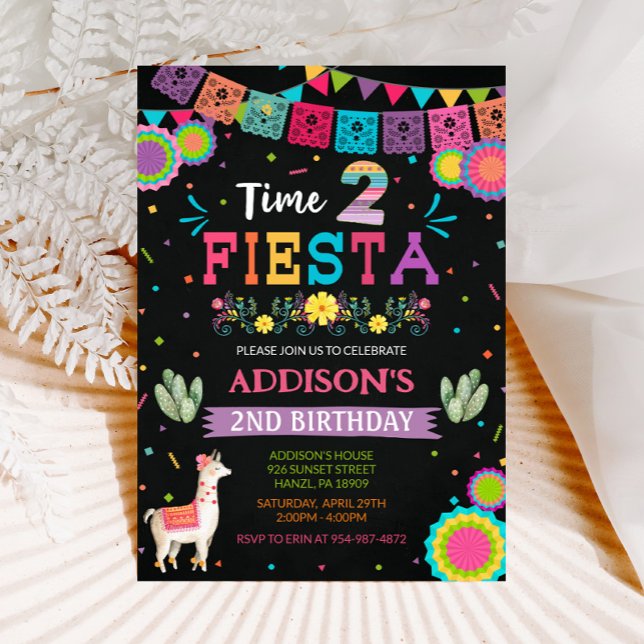 Convite para segundo aniversário Fiesta (Criador carregado)