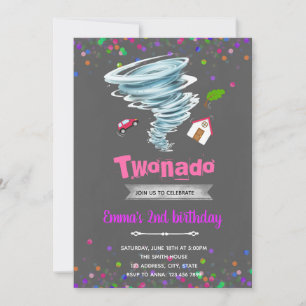 Convite para segundo aniversário Tornado