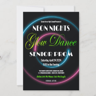 Convite para Segundo grau de Noites Neon