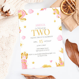 Convite para segundos aniversários da Princesa - R