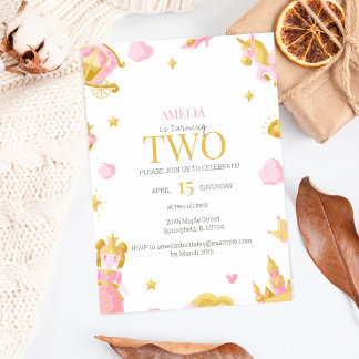 Convite para segundos aniversários da Princesa - R
