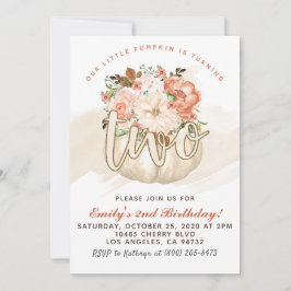 Convite para segundos aniversários de abóbora