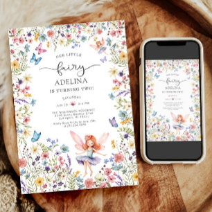 Convite para segundos aniversários de borboletas d