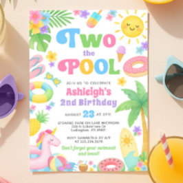 Convite para segundos aniversários de piscina - Du
