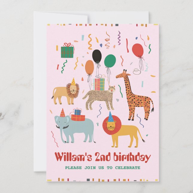 Convite para segundos aniversários de Selva (Frente)