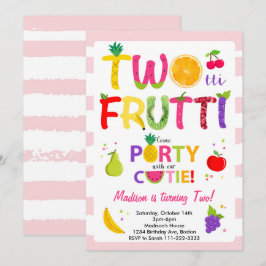 Convite para segundos aniversários de Twotti Frutt